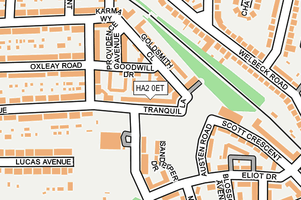 HA2 0ET map - OS OpenMap – Local (Ordnance Survey)