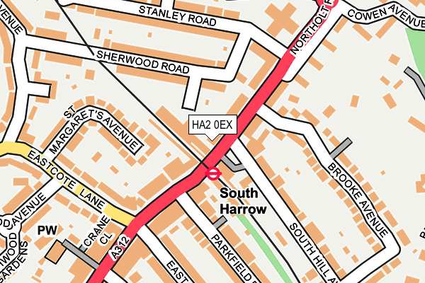 HA2 0EX map - OS OpenMap – Local (Ordnance Survey)