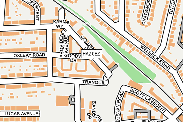 HA2 0EZ map - OS OpenMap – Local (Ordnance Survey)