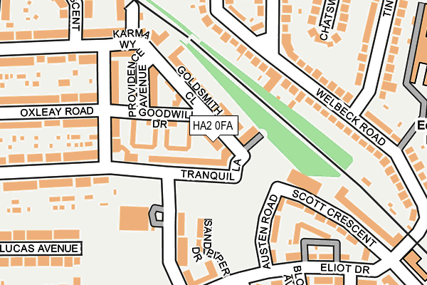 HA2 0FA map - OS OpenMap – Local (Ordnance Survey)