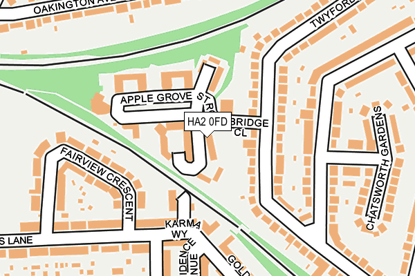 HA2 0FD map - OS OpenMap – Local (Ordnance Survey)