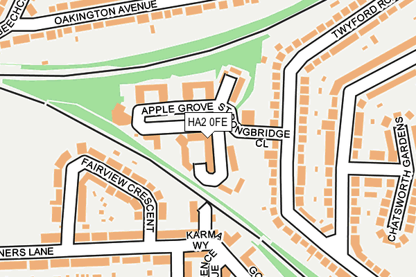 HA2 0FE map - OS OpenMap – Local (Ordnance Survey)