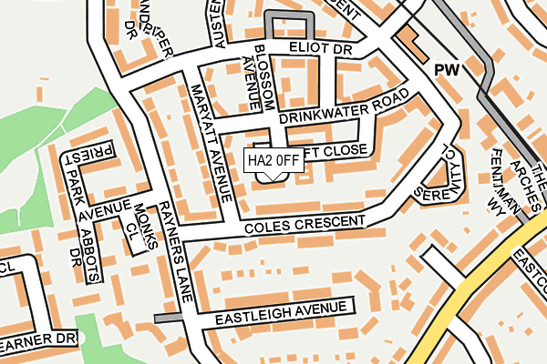 HA2 0FF map - OS OpenMap – Local (Ordnance Survey)