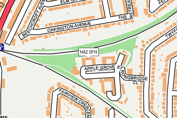 HA2 0FH map - OS OpenMap – Local (Ordnance Survey)