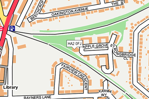 HA2 0FJ map - OS OpenMap – Local (Ordnance Survey)