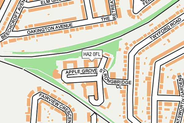 HA2 0FL map - OS OpenMap – Local (Ordnance Survey)