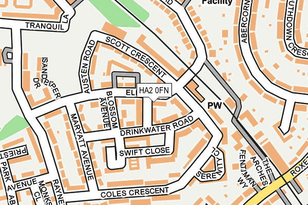 HA2 0FN map - OS OpenMap – Local (Ordnance Survey)