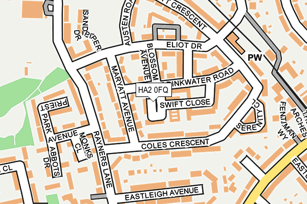 HA2 0FQ map - OS OpenMap – Local (Ordnance Survey)