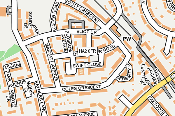 HA2 0FR map - OS OpenMap – Local (Ordnance Survey)