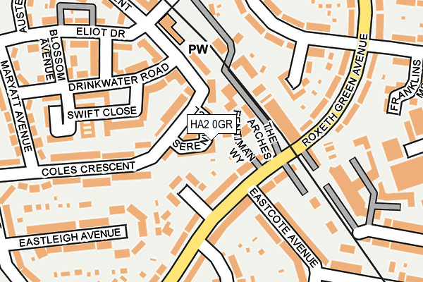 HA2 0GR map - OS OpenMap – Local (Ordnance Survey)