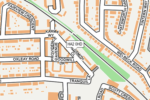 HA2 0HD map - OS OpenMap – Local (Ordnance Survey)