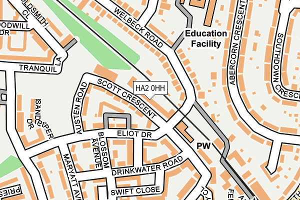 HA2 0HH map - OS OpenMap – Local (Ordnance Survey)