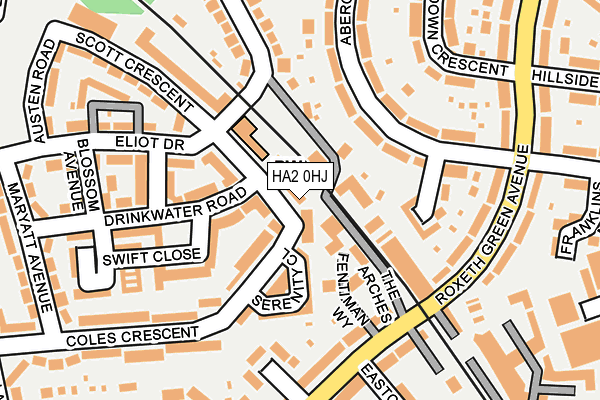 HA2 0HJ map - OS OpenMap – Local (Ordnance Survey)