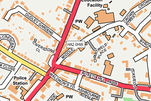 HA2 0HW map - OS OpenMap – Local (Ordnance Survey)