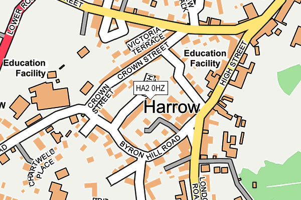 HA2 0HZ map - OS OpenMap – Local (Ordnance Survey)