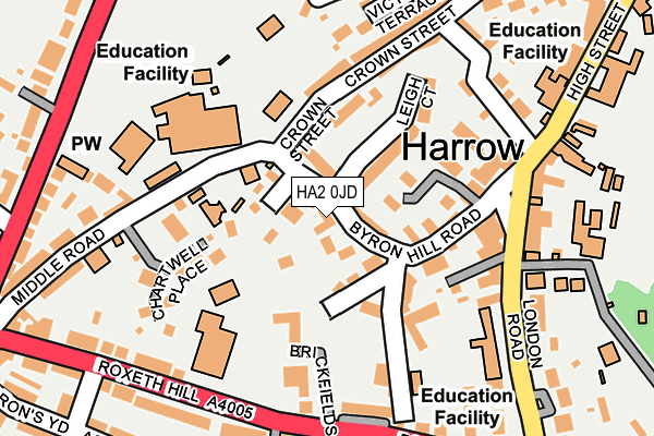 HA2 0JD map - OS OpenMap – Local (Ordnance Survey)