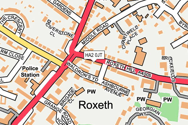 HA2 0JT map - OS OpenMap – Local (Ordnance Survey)