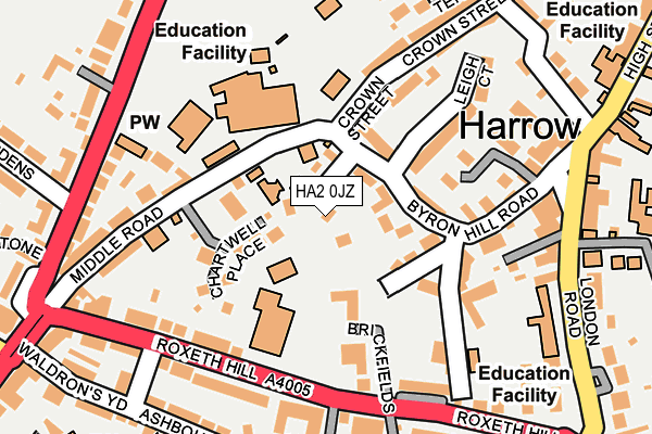 HA2 0JZ map - OS OpenMap – Local (Ordnance Survey)