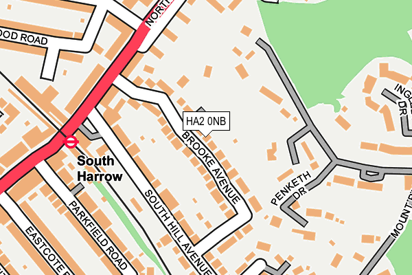 HA2 0NB map - OS OpenMap – Local (Ordnance Survey)