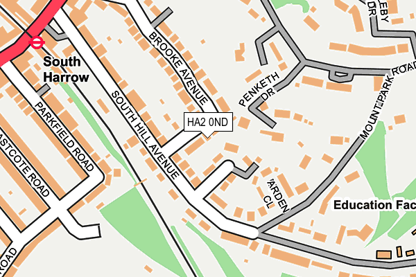 HA2 0ND map - OS OpenMap – Local (Ordnance Survey)