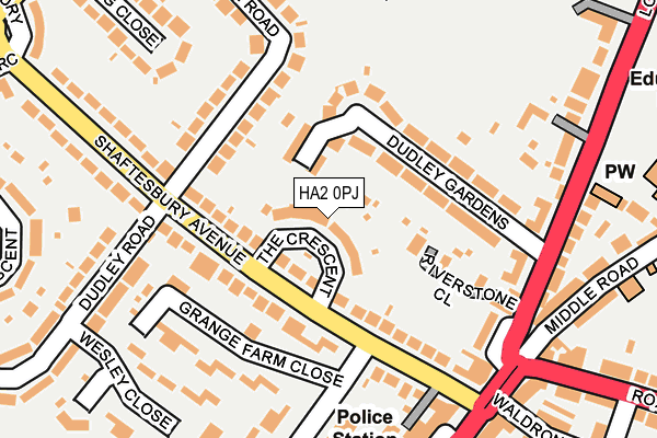 HA2 0PJ map - OS OpenMap – Local (Ordnance Survey)