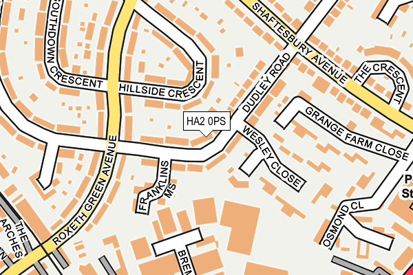 HA2 0PS map - OS OpenMap – Local (Ordnance Survey)