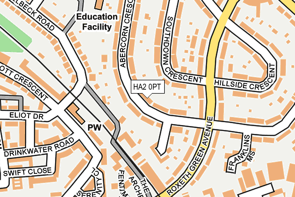 HA2 0PT map - OS OpenMap – Local (Ordnance Survey)