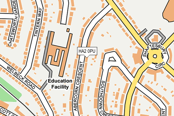 HA2 0PU map - OS OpenMap – Local (Ordnance Survey)