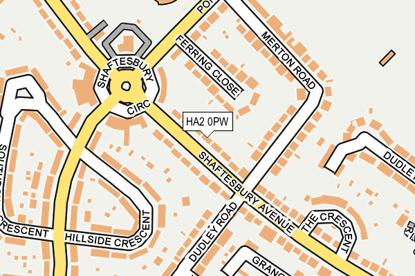 HA2 0PW map - OS OpenMap – Local (Ordnance Survey)