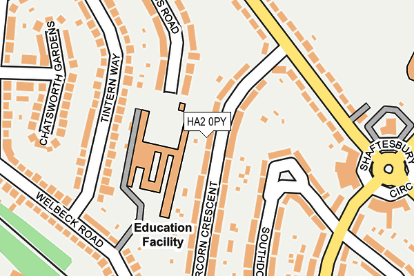 HA2 0PY map - OS OpenMap – Local (Ordnance Survey)