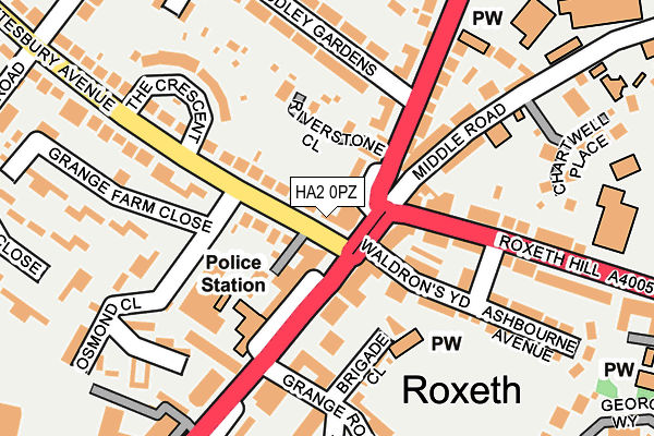 HA2 0PZ map - OS OpenMap – Local (Ordnance Survey)