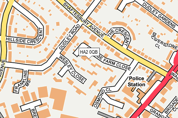HA2 0QB map - OS OpenMap – Local (Ordnance Survey)