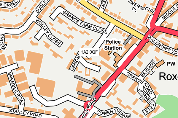 HA2 0QF map - OS OpenMap – Local (Ordnance Survey)