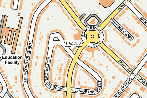 HA2 0QG map - OS OpenMap – Local (Ordnance Survey)