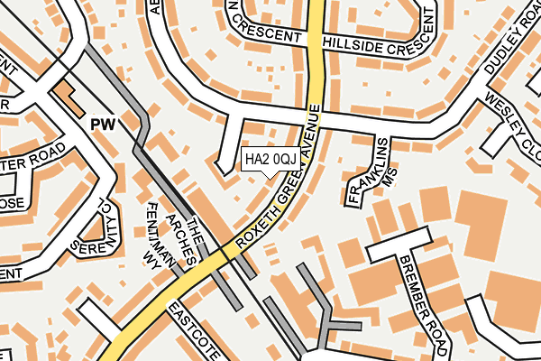 HA2 0QJ map - OS OpenMap – Local (Ordnance Survey)