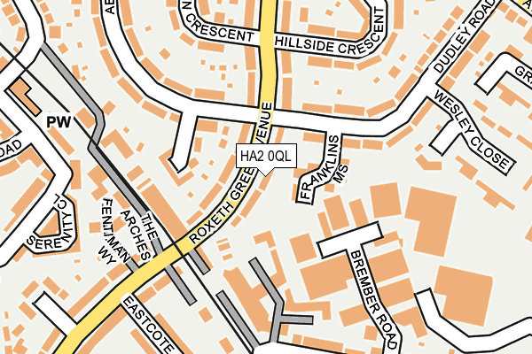 HA2 0QL map - OS OpenMap – Local (Ordnance Survey)