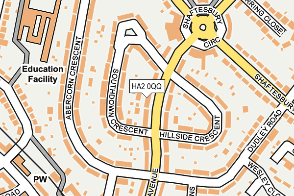 HA2 0QQ map - OS OpenMap – Local (Ordnance Survey)