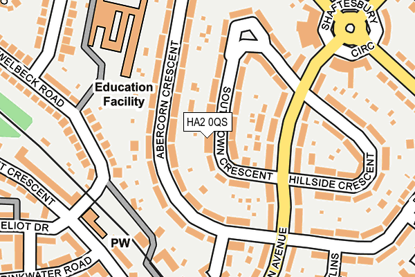 HA2 0QS map - OS OpenMap – Local (Ordnance Survey)