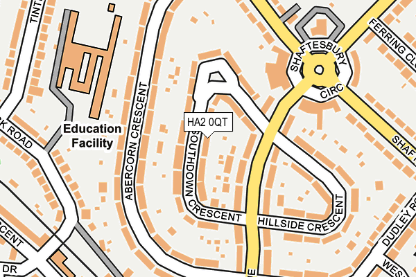 HA2 0QT map - OS OpenMap – Local (Ordnance Survey)