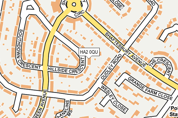 HA2 0QU map - OS OpenMap – Local (Ordnance Survey)