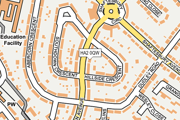 HA2 0QW map - OS OpenMap – Local (Ordnance Survey)