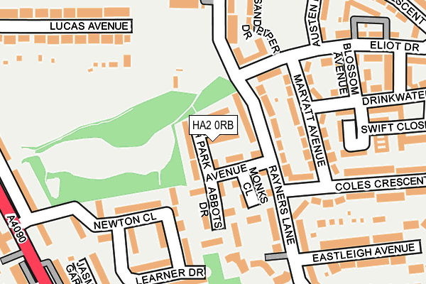 HA2 0RB map - OS OpenMap – Local (Ordnance Survey)