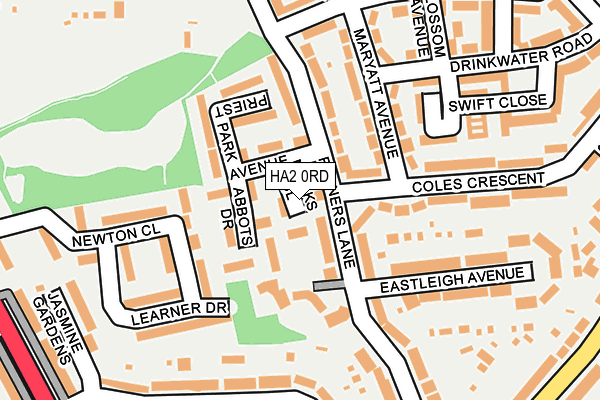 HA2 0RD map - OS OpenMap – Local (Ordnance Survey)