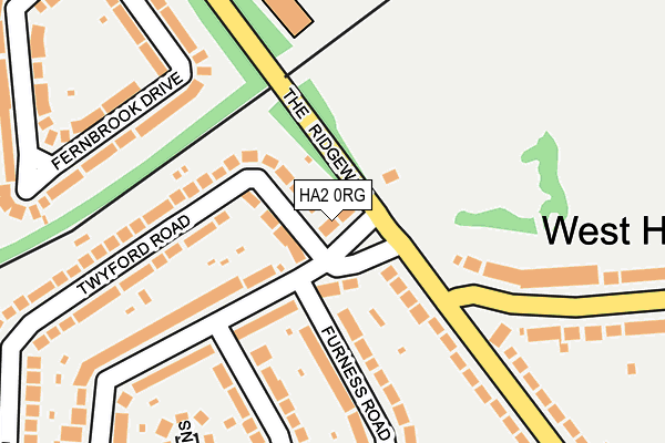 HA2 0RG map - OS OpenMap – Local (Ordnance Survey)