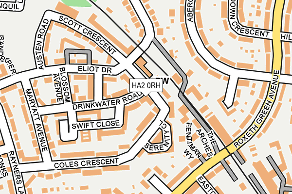 HA2 0RH map - OS OpenMap – Local (Ordnance Survey)