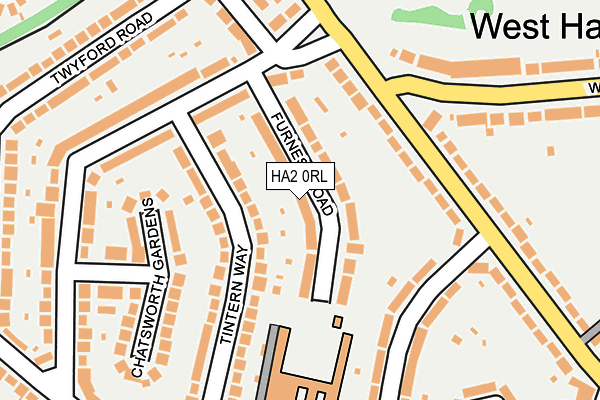 HA2 0RL map - OS OpenMap – Local (Ordnance Survey)