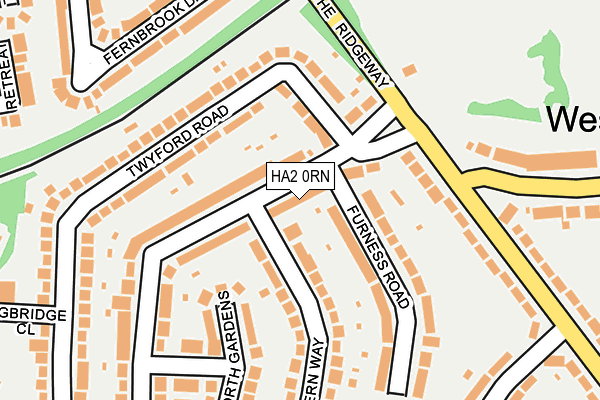 HA2 0RN map - OS OpenMap – Local (Ordnance Survey)