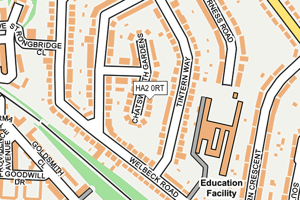 HA2 0RT map - OS OpenMap – Local (Ordnance Survey)