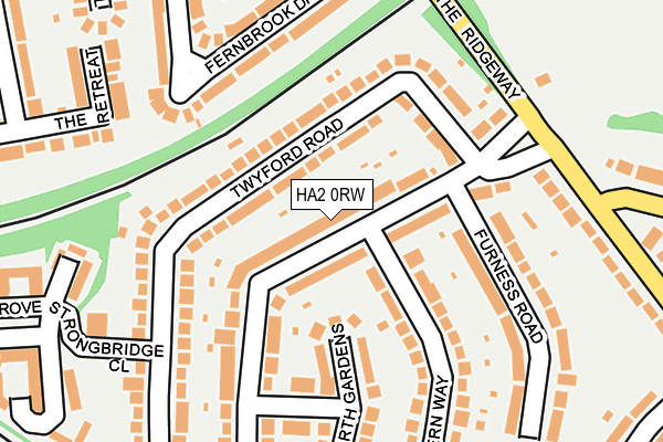 HA2 0RW map - OS OpenMap – Local (Ordnance Survey)