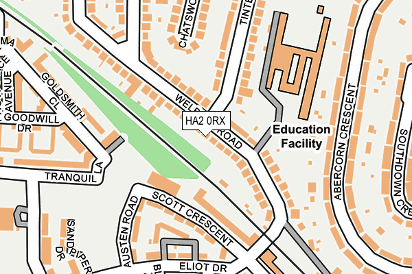 HA2 0RX map - OS OpenMap – Local (Ordnance Survey)